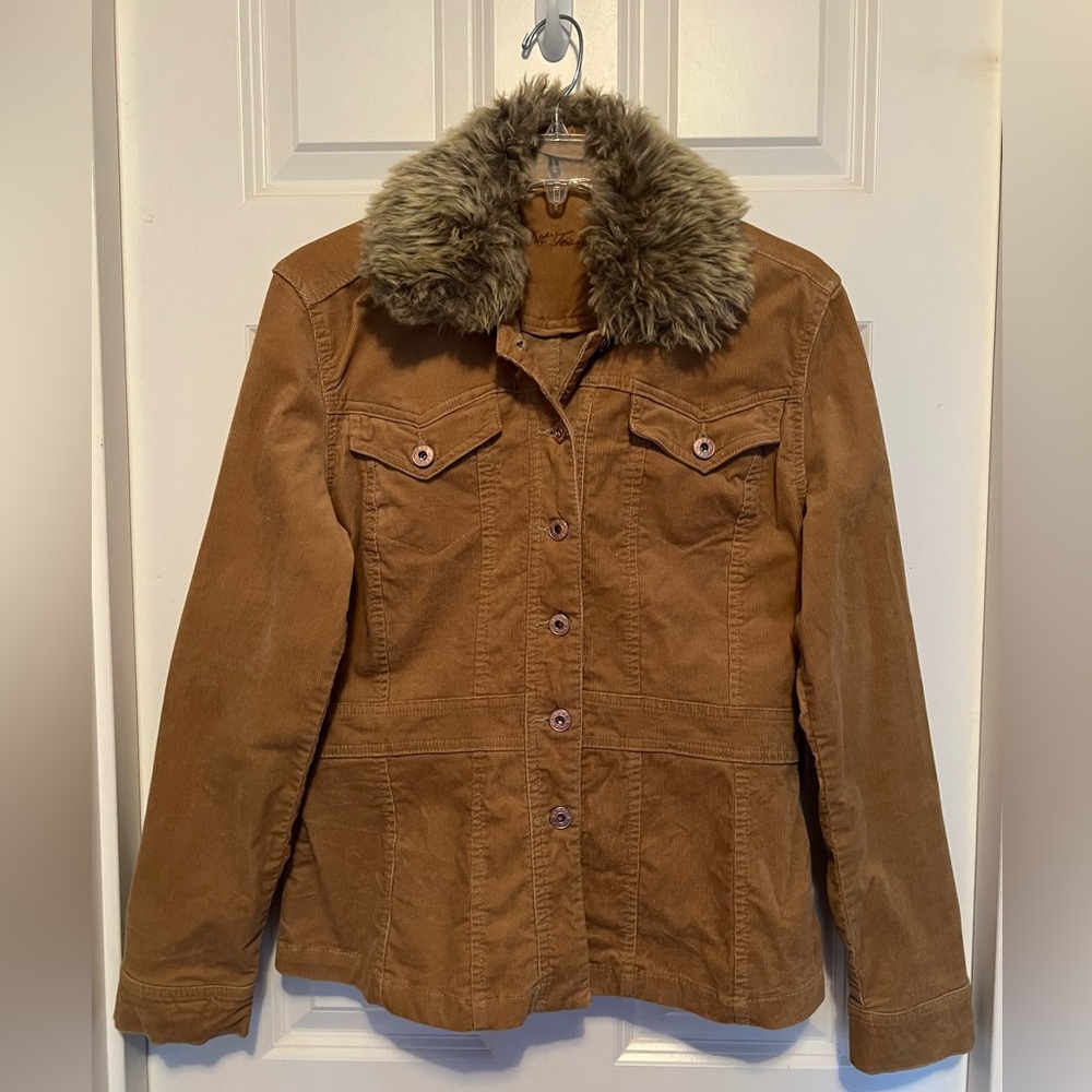 Corduroy Fur-Collared Jacket